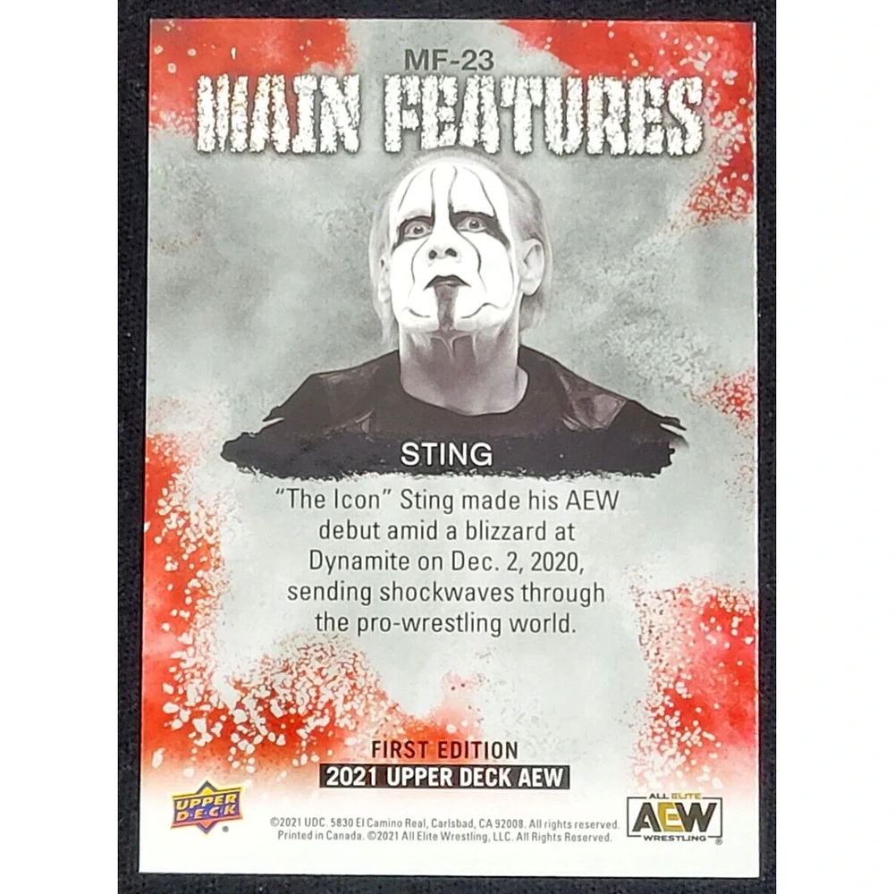 2021 UPPER DECK‎ AEW STING MAIN FEATURES SILVER SP INSERT